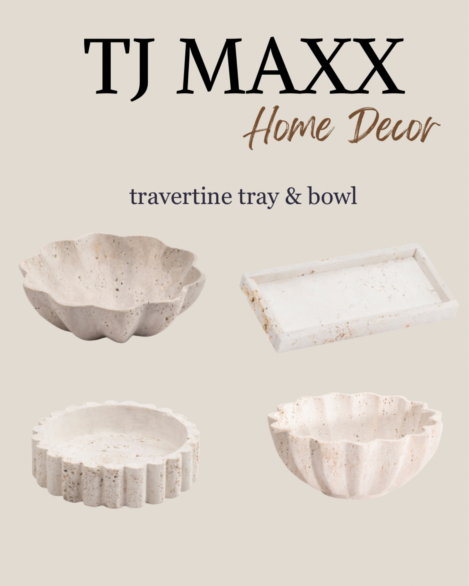 Travertine tray and bowl at Tjmaxx! 

#LTKSaleAlert #LTKHome #LTKSeasonal