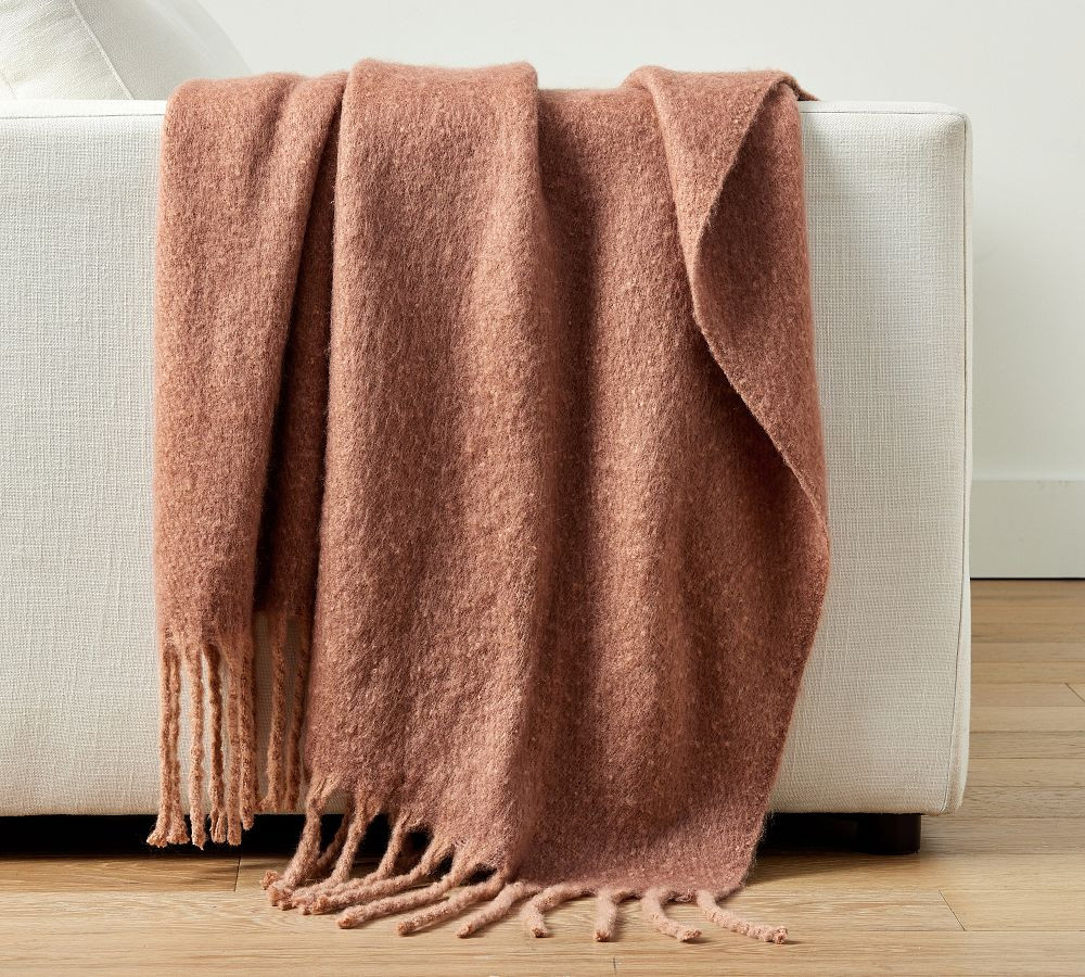 Hayes Faux Mohair Throw Blanket | Pottery Barn (US)