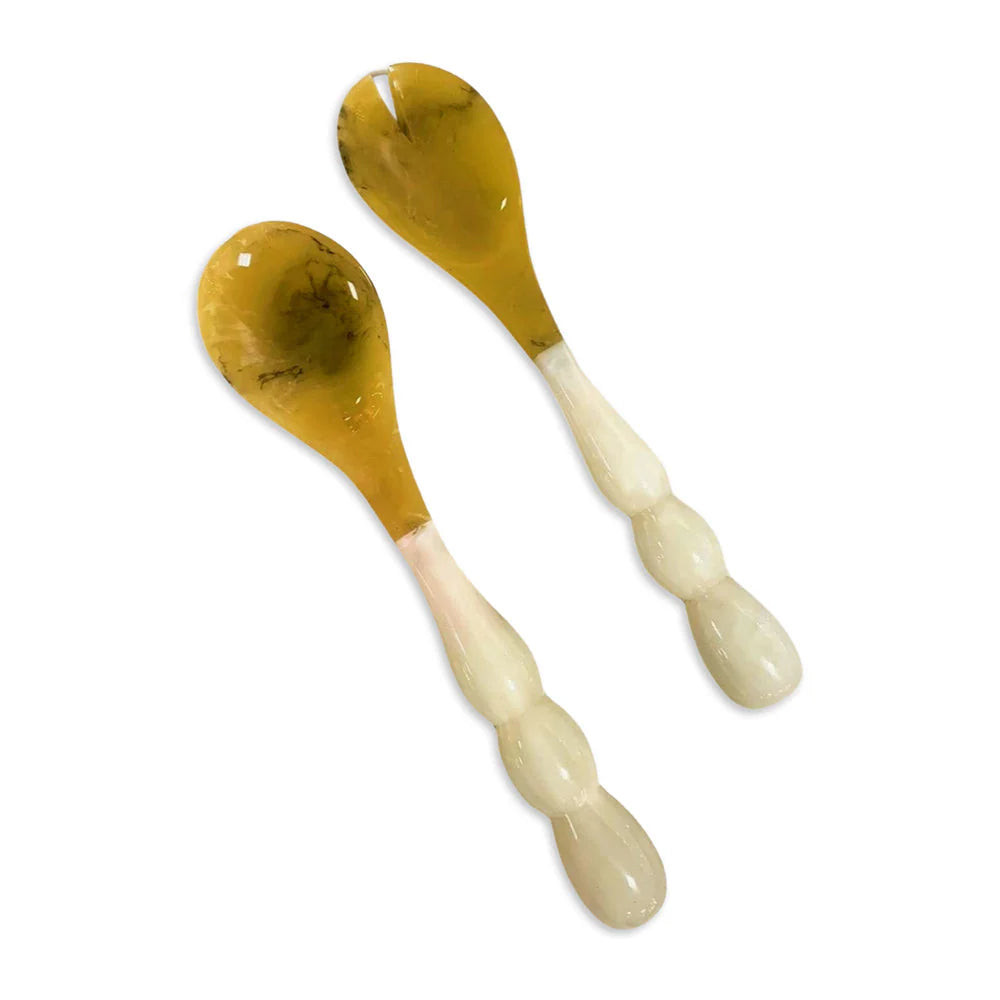 Rio Bubble Salad Servers, White | Beatriz Ball | Hunt and Hostess (US)