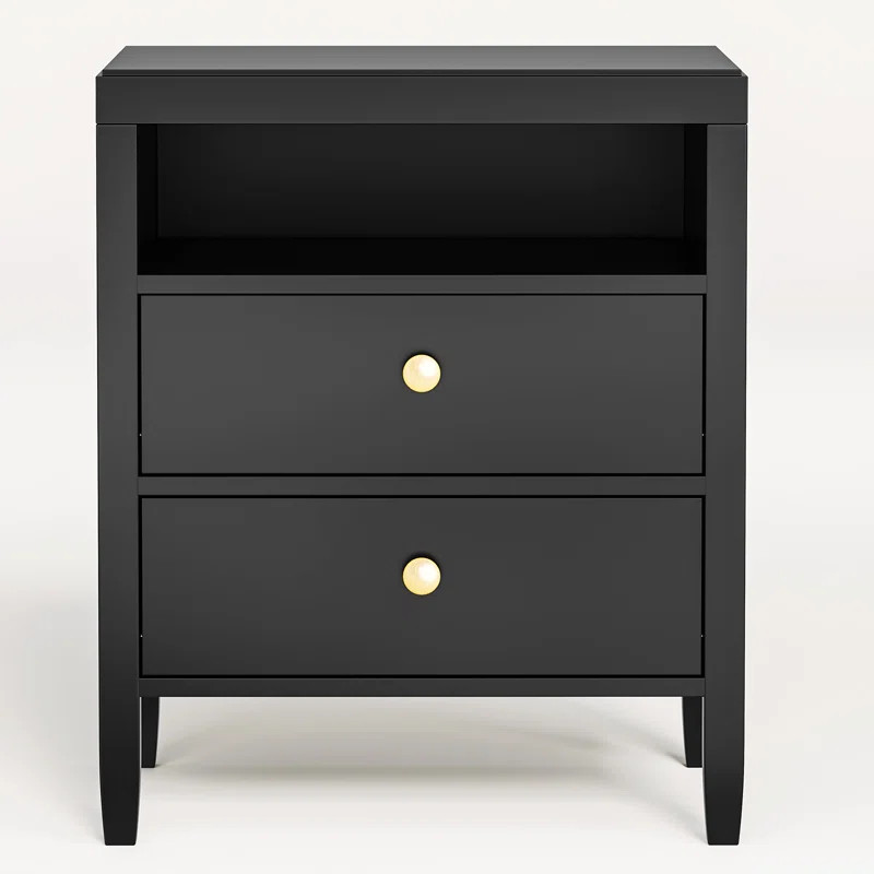 Mahle Bedroom Nightstand, Wood Night Stand, Bedside Table with 2 Drawers, End Table, Nightstand, ... | Wayfair North America