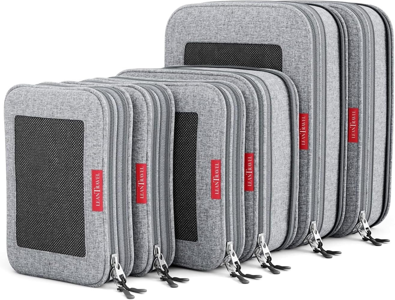 Compression Packing Cubes for Travel Organizers with Double Zipper, LeanTravel | Amazon (US)