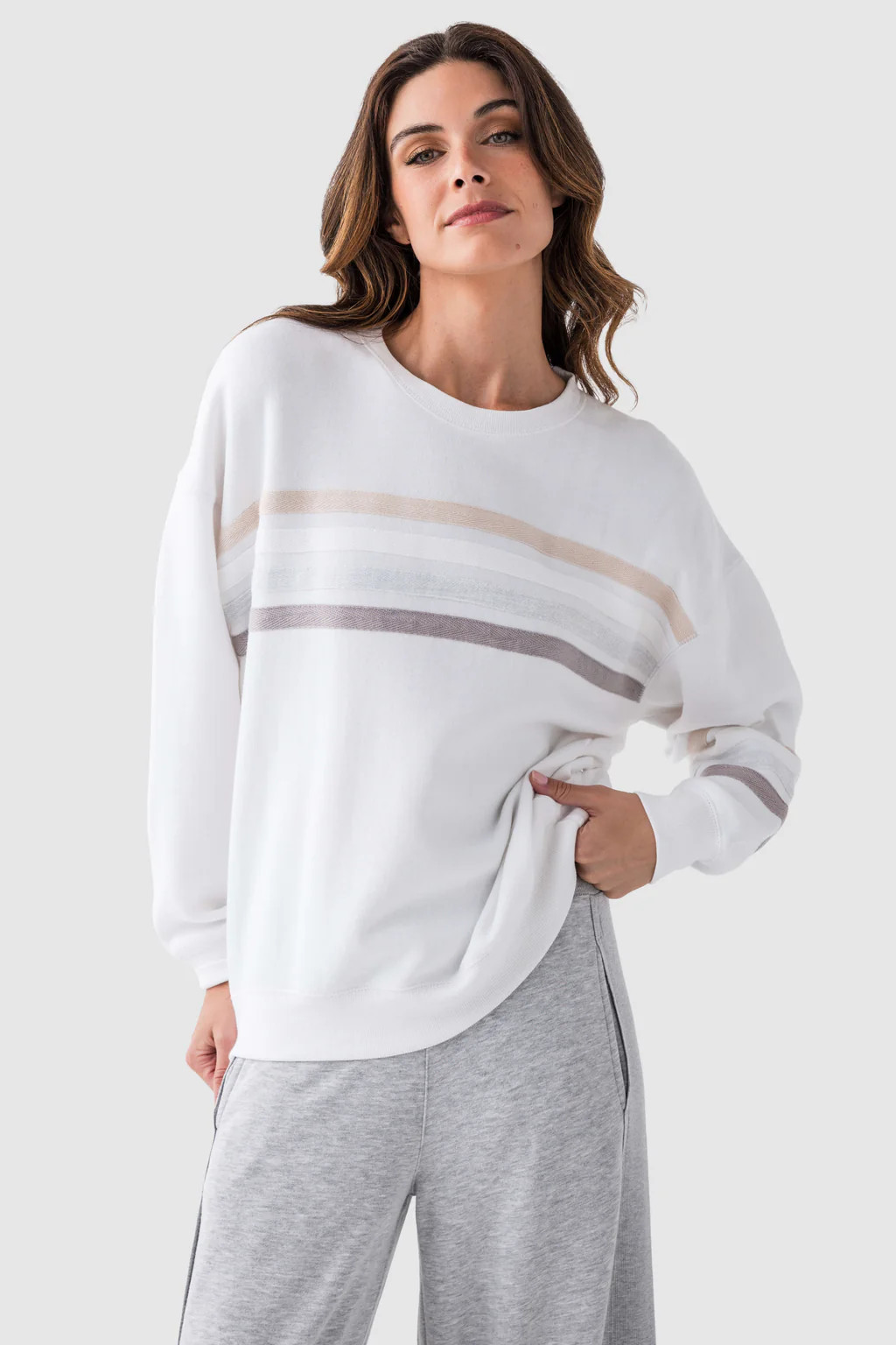 Vintage Havana Stripe Fleece Crewneck | Social Threads