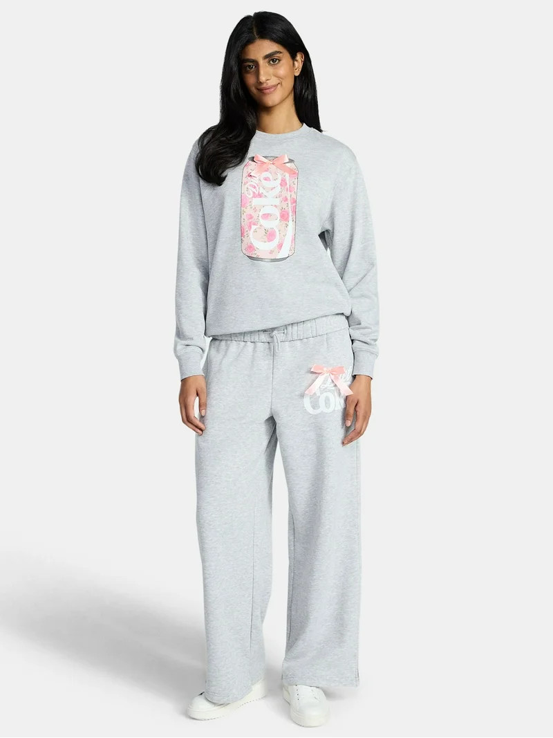 Coca-Cola Women's Diet Coke Floral Graphic Crewneck Sweatshirt, Sizes XXS-XXL | Walmart (US)