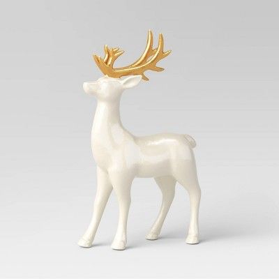 Shiny Ceramic Standing Deer Ivory - Threshold™ | Target
