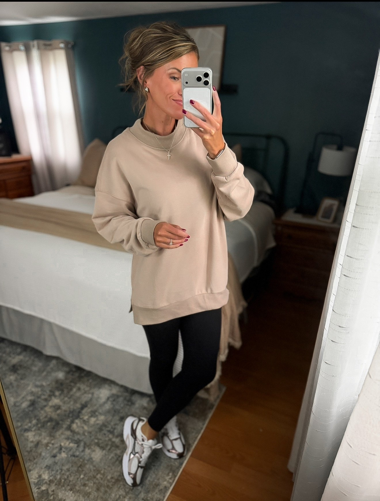 Word is mock necks are trending for Fall 
This Amazon style is currently on sale. Wearing medium in top and leggings.

#LTKSeasonal #LTKOver40 #LTKSaleAlert