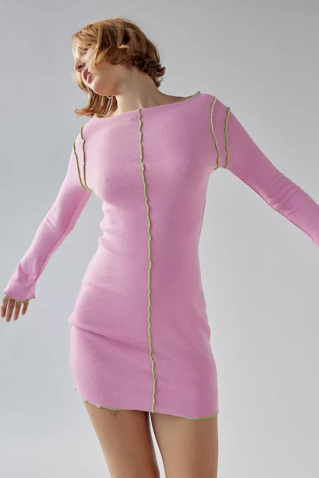 Daisy Street Seamed Long Sleeve Mini Dress | Urban Outfitters (US and RoW)