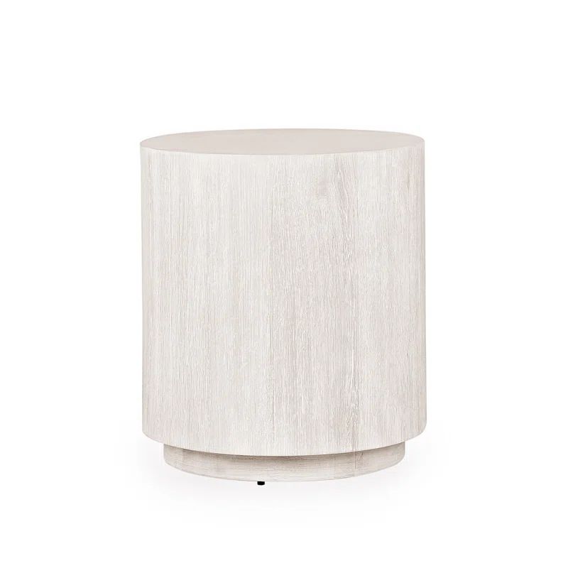 White Wash Taryn Drum End Table | Wayfair North America