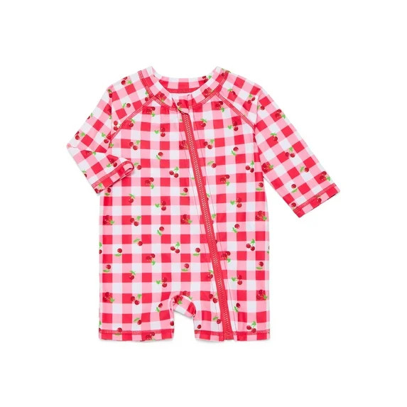 Wonder Nation Baby Boys and Baby Girls Rash Guard One Piece, Sizes 0/3M-12M | Walmart (US)