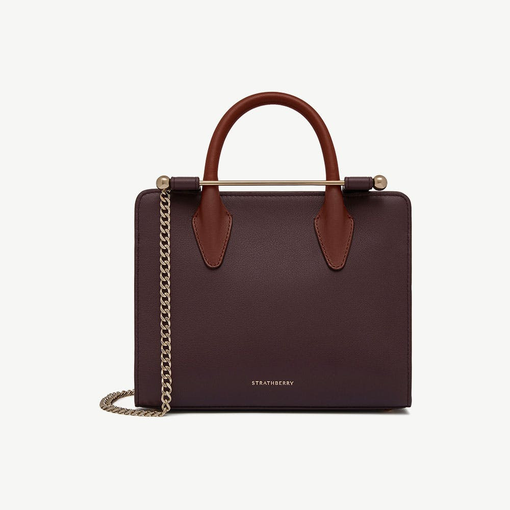 Mini Tote - Burgundy/Chestnut/Walnut | Strathberry | Strathberry