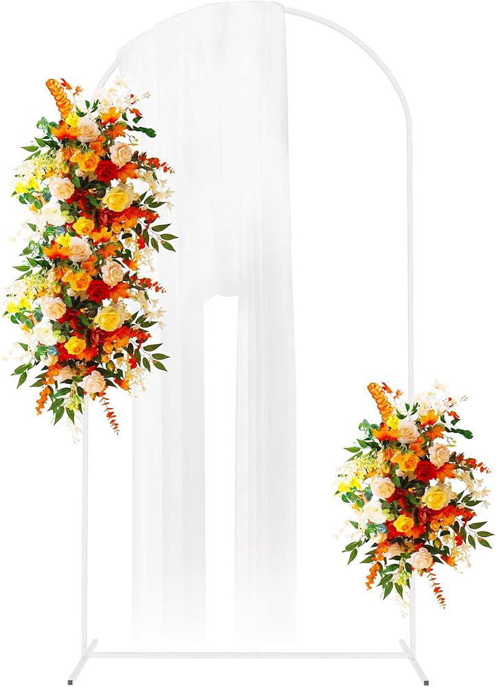 Metal Arch Backdrop Stand 6.6FT White Wedding Backdrop Stand Square Arch Frame for Birthday Party... | Amazon (US)