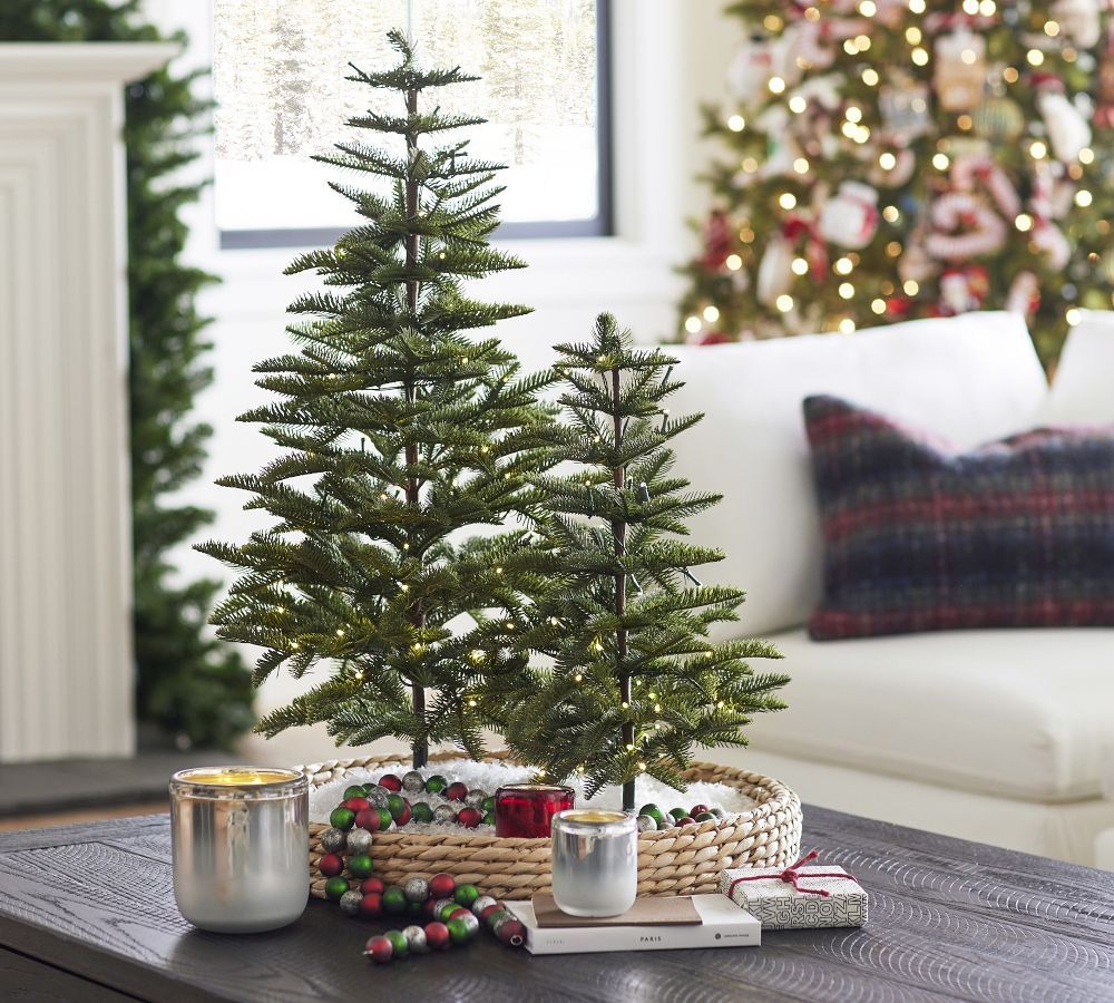 Pre-Lit Faux Tabletop Pine Trees, 36&amp;quot; | Pottery Barn (US)
