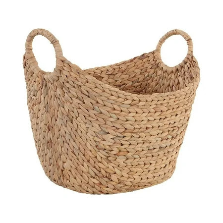 Better Homes & Gardens Extra Large Natural Woven Water Hyacinth Boat Decorative Storage Basket, 19 in x 17 in x 14 in | Walmart (US)