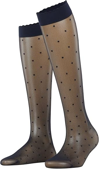 FALKE Damen Dot 15 DEN Kniestrümpfe transparent reißfest druckfreier extra weicher Komfortbund ... | Amazon (DE)