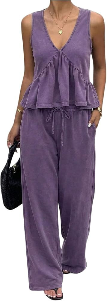 SOLY HUX Women's 2 Piece Sets Summer Matching Sets Pants Outfits | Amazon (US)