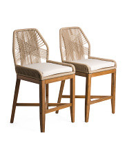 Set Of 2 Rope Crossweave Counter Stools With Cushion | Marshalls
