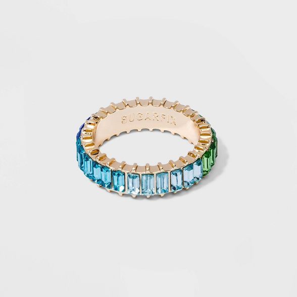 SUGARFIX by BaubleBar Blue Ombre Crystal Baguette Ring - Blue | Target