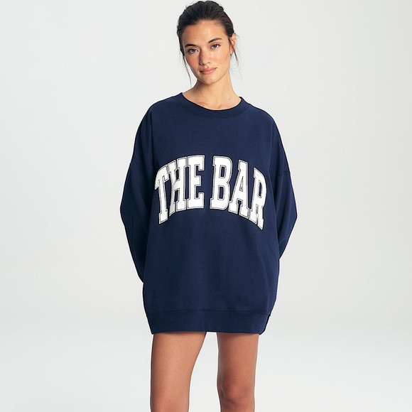 NEW The Bar Varsity Sweatshirt in Navy/White | Poshmark