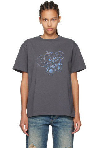 We11done - Gray Printed T-Shirt | SSENSE