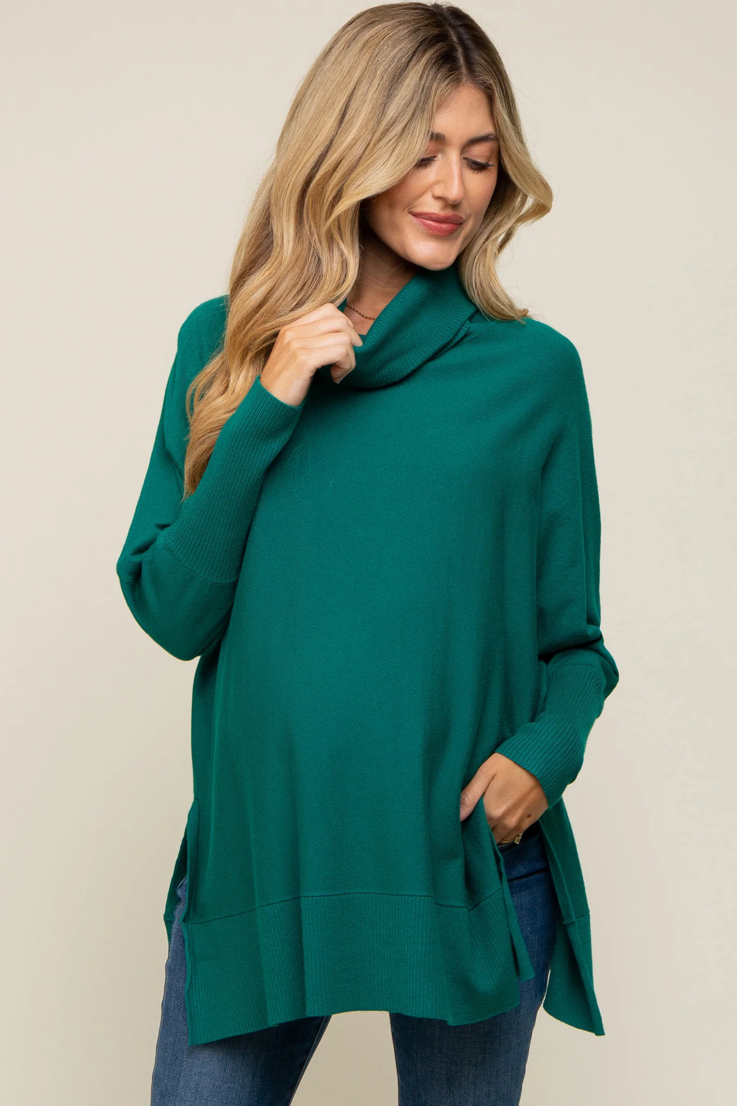 Black Cowl Neck Dolman Sleeve Maternity Sweater | PinkBlush Maternity