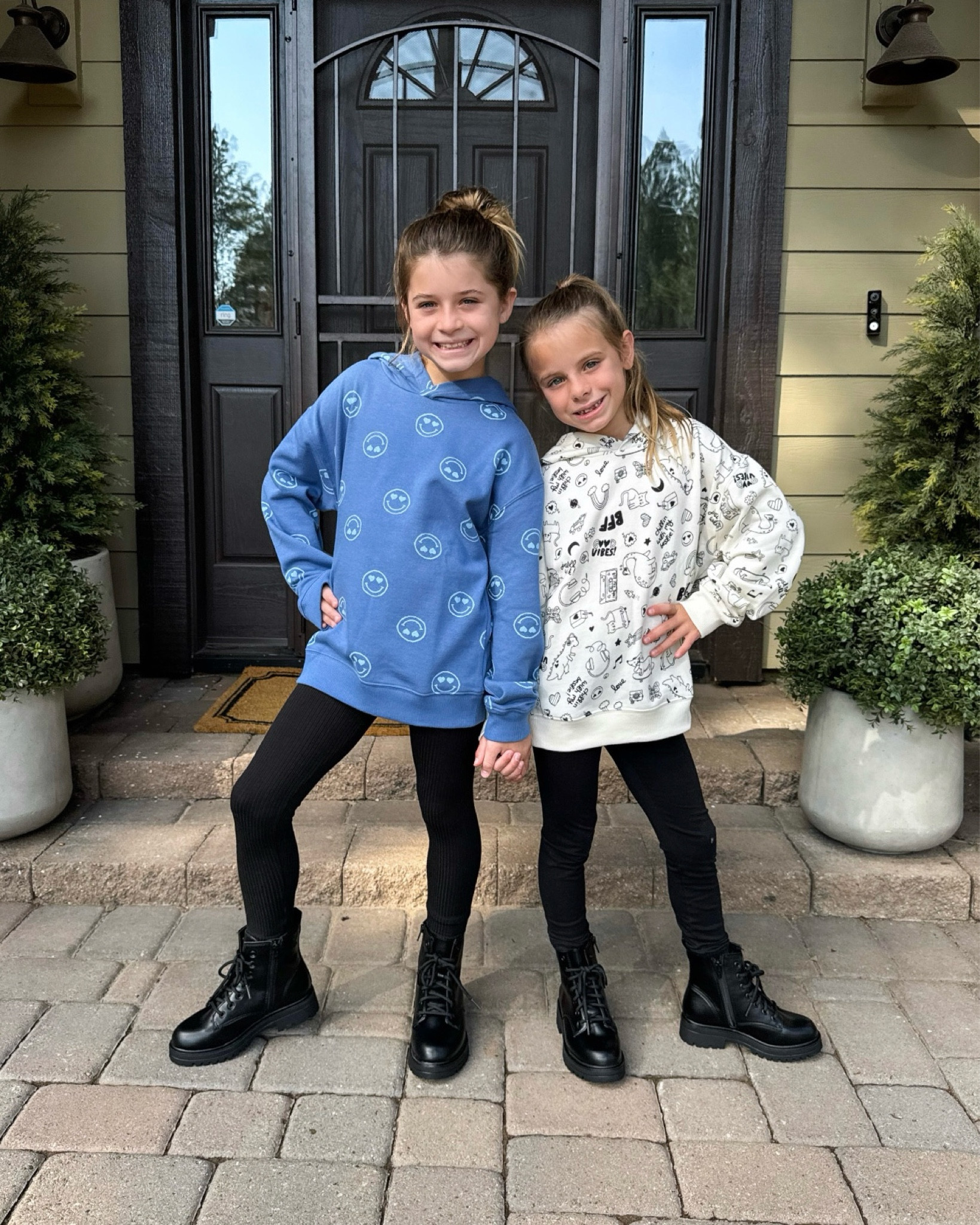 Back to school outfit ideas for kids…little girls from Walmart. Casual outfits with leggings. Oversized sweatshirt fits true to size and is so cute and soft 
leggings true to size 
combat boots my favorite, fits tts 

#LTKKids #LTKFindsUnder50 #LTKBacktoSchool