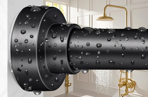 YNL Shower Curtain Rod 34-96 Inches(2.8-8ft), Adjustable Shower Rod No Drilling, Non-Slip, Never Rust, Stainless Steel, Suitable for Bathroom Window, Matte Black | Amazon (US)