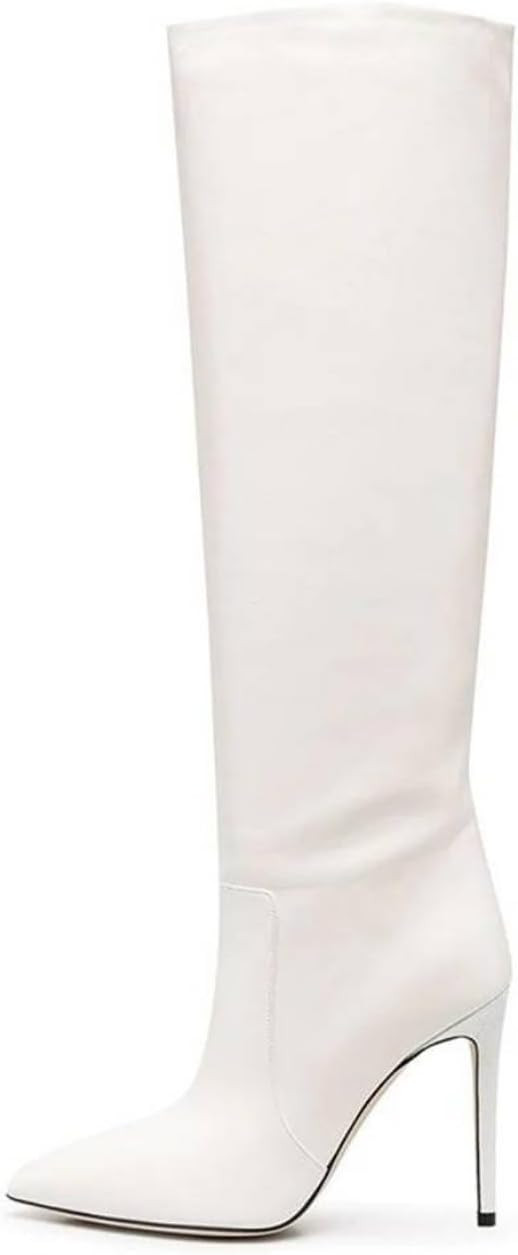 Women's High Boots, Knee-high Boots Pull On Large Size Pointed Toe Long Boots Stiletto Heel Shoes... | Amazon (US)
