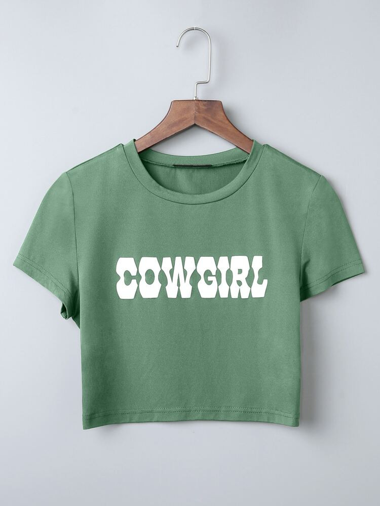 Letter Graphic Crop Tee | SHEIN