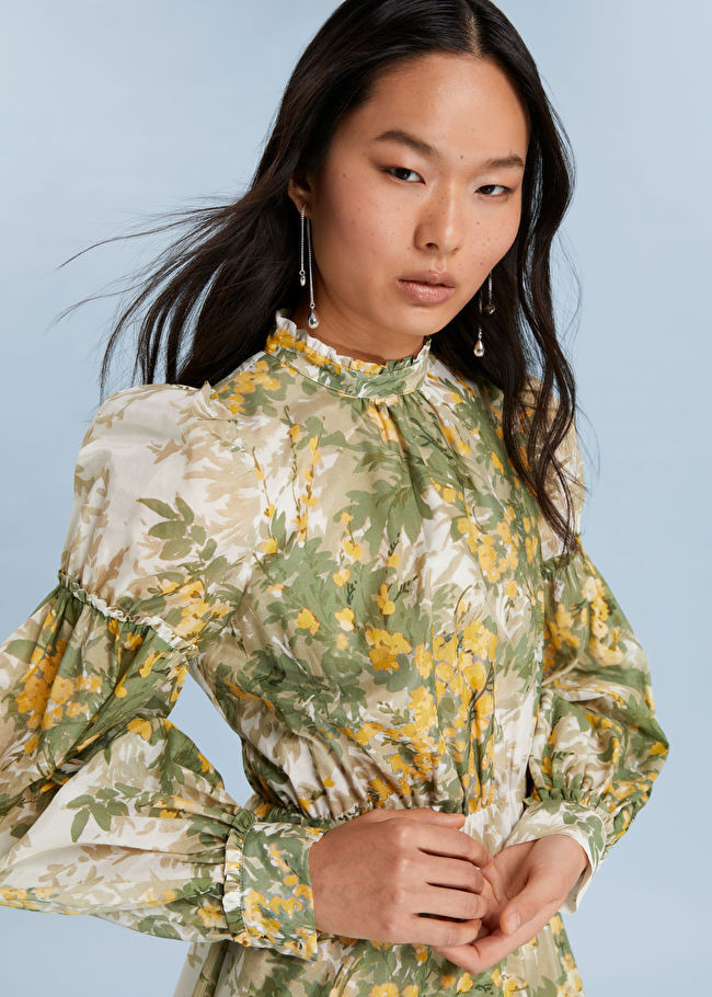 High Neck Open-Back Flared Dress | & Other Stories US