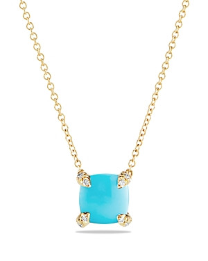 David Yurman Chatelaine Pendant Necklace with Turquoise and Diamonds in 18K Gold | Bloomingdale's (US)