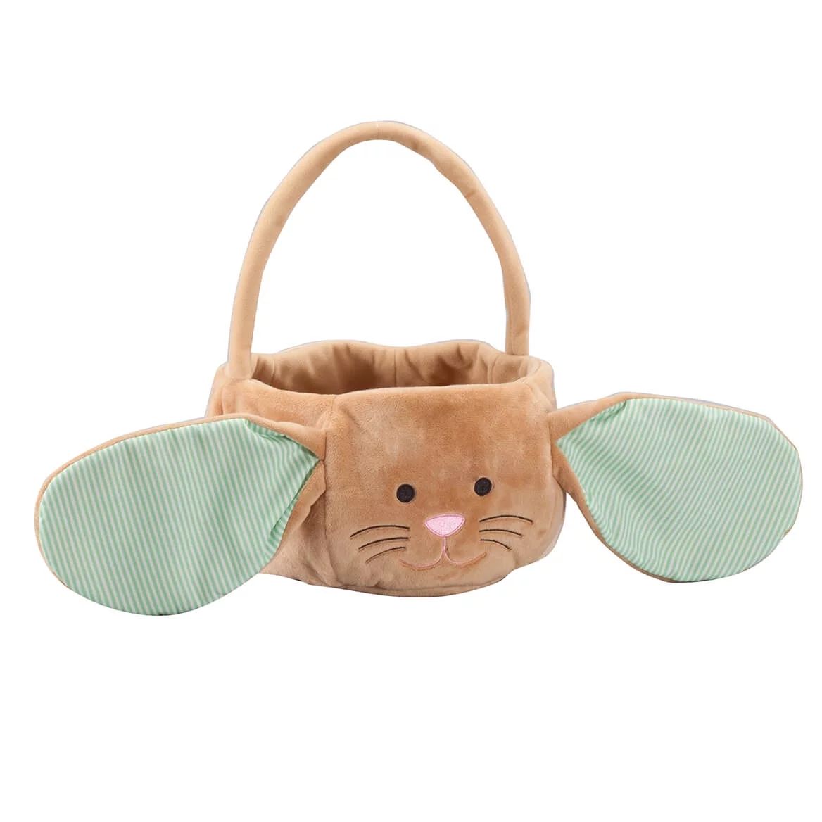 Kids Easter Basket, Plush Brown Bunny With Floppy Pin Stripe Ears | Walmart (US)