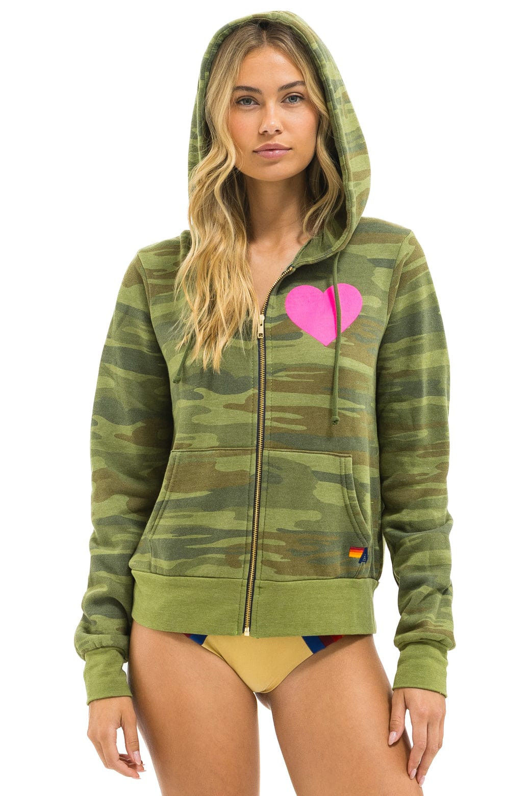 HEART 2 HOODIE - CAMO // NEON PINK | Aviator Nation