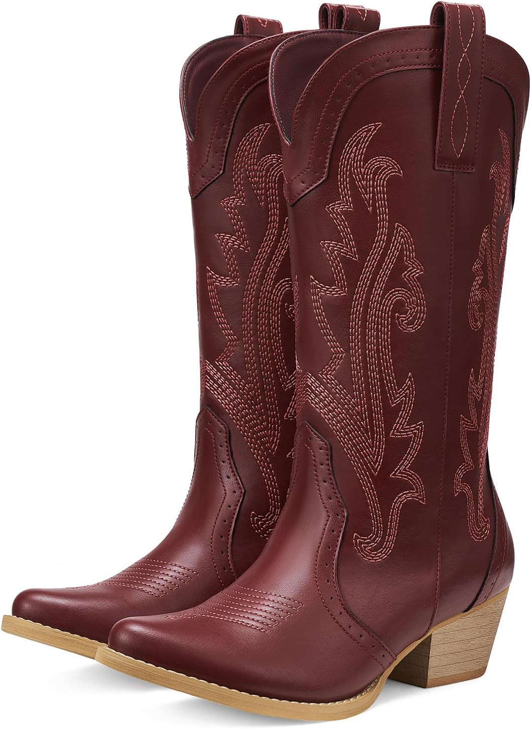 HISEA Rollda Cowboy Boots for Women Western Cowgirl Boots Mid Calf | Amazon (US)