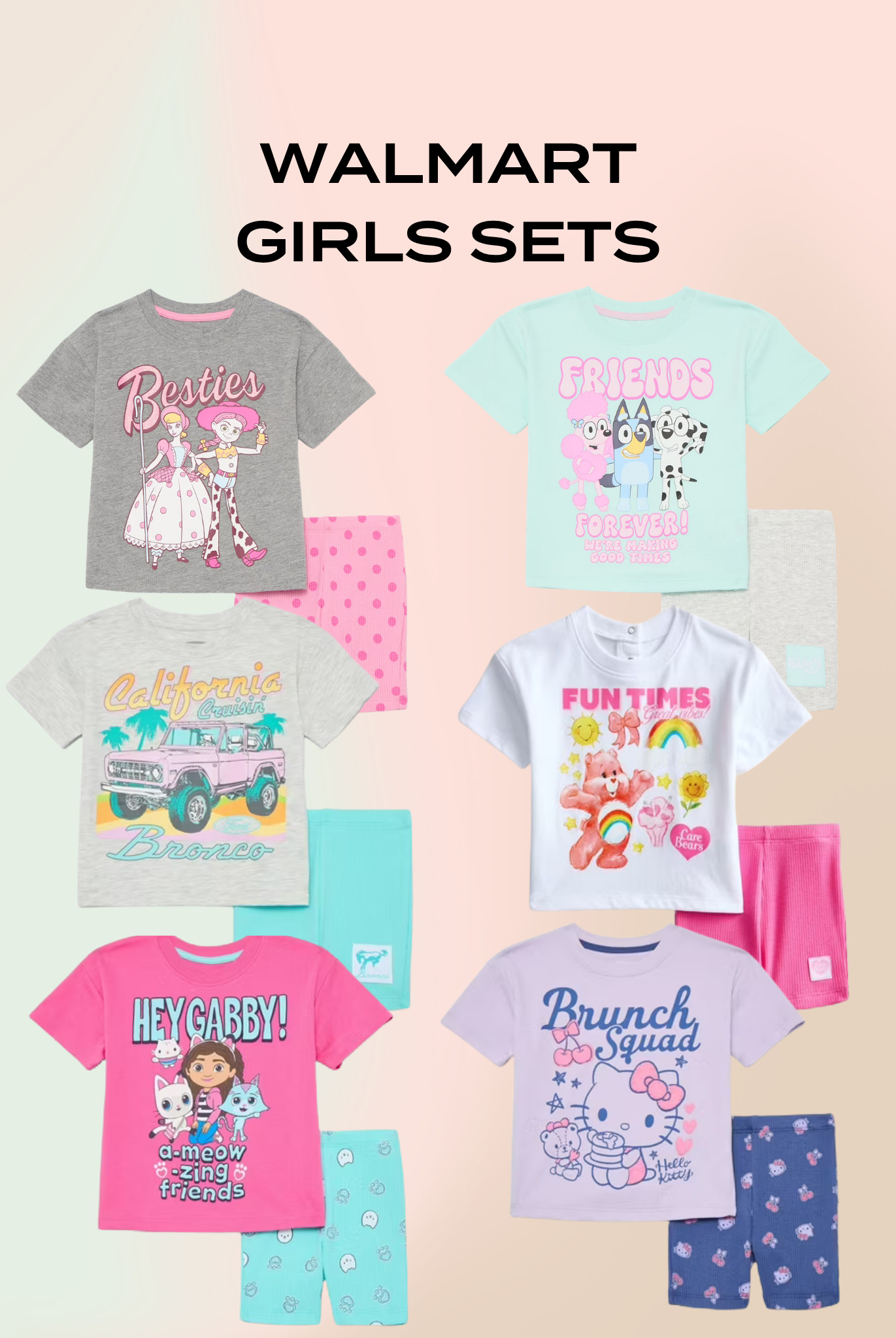 Walmart girls sets that are $7! 💓 Perfect for summer, snag them before they're gone! 

 #LTKootd #LTKSaleAlert #LTKKids