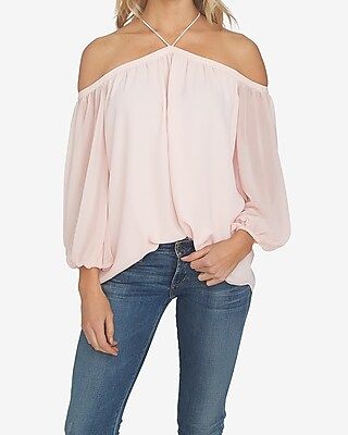 1.State Long Sleeve Halter Neck Top | Express