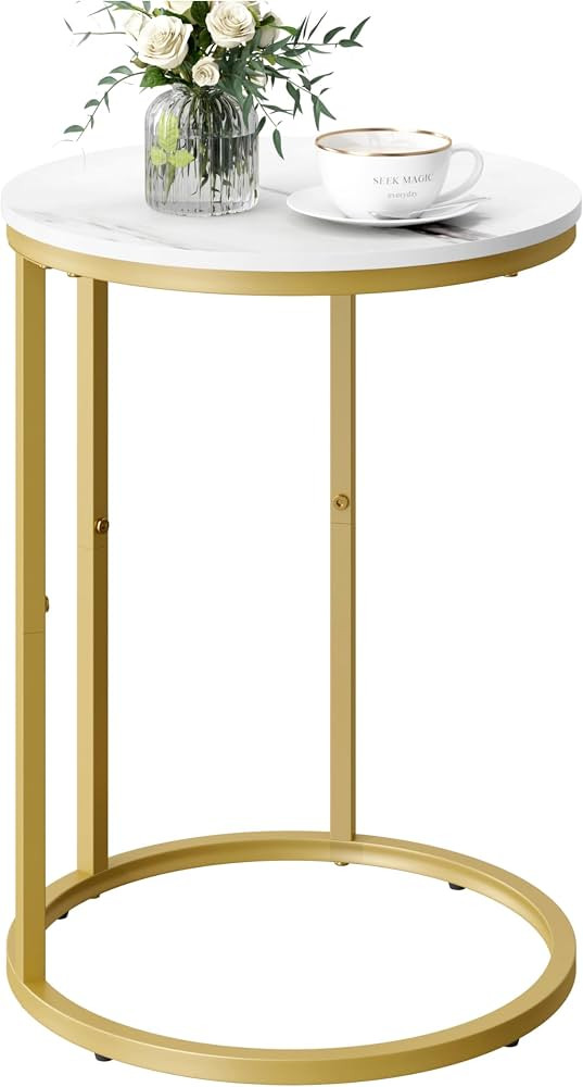 Function Home C Table End Table, C Shaped Sofa Side Table, Couch Tables That Slide Under, Snack A... | Amazon (US)