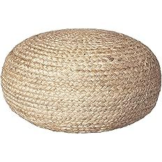 Decor Therapy Round Braided Natural Jute Woven Pouf Ottoman, 19" x 10" | Amazon (US)