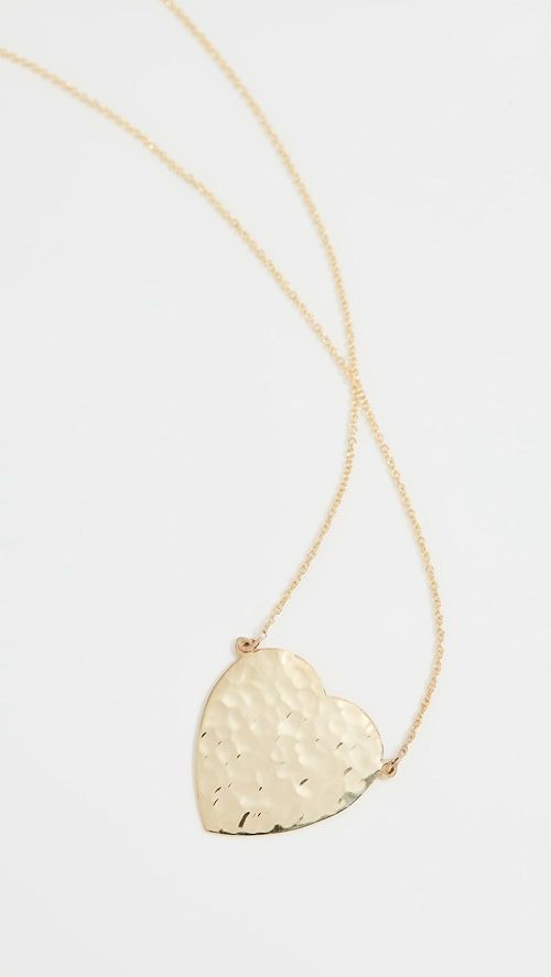 18k Gold Hammered Heart Necklace | Shopbop