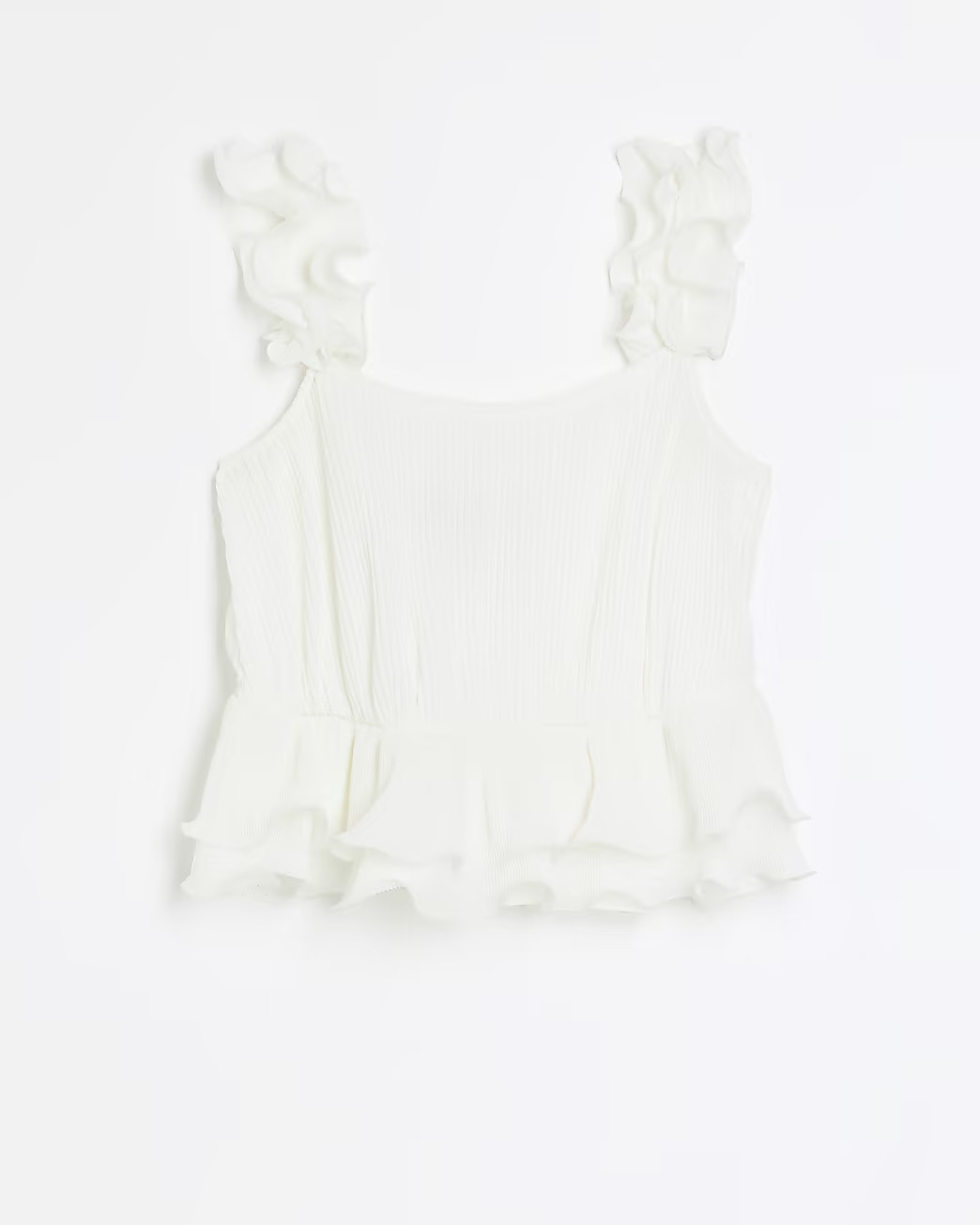 White frill sleeveless cami top | River Island (UK & IE)