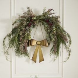 Hanging Gold Metal Bow | Antique Farm House