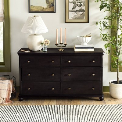 Traditional Wooden 6-Drawer Horizontal Dresser - Hearth & Hand™ with Magnolia Furniture | Target