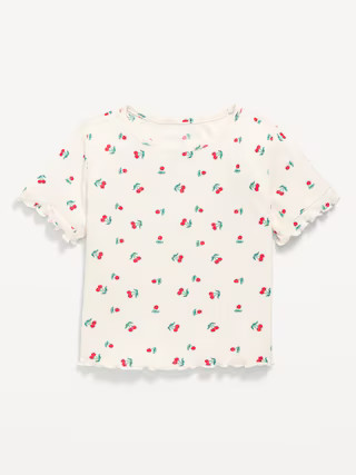 Printed Short-Sleeve Pointelle-Knit Top for Toddler Girls | Old Navy (US)