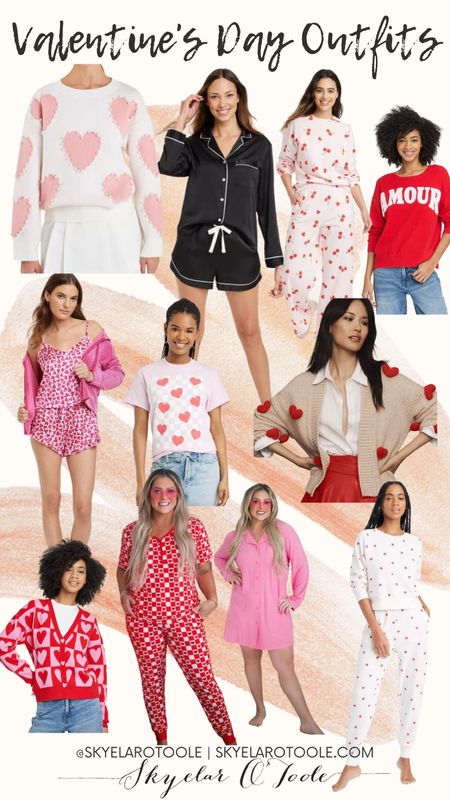 Valentine’s Day / for her / outfit / Valentine’s Day outfit / valentine outfit / pajamas / valentines pajamas / valentines sweater / heart sweater / sweatshirt / staying in outfit / going out outfit 

#LTKfindsunder50 #LTKmidsize #LTKSeasonal