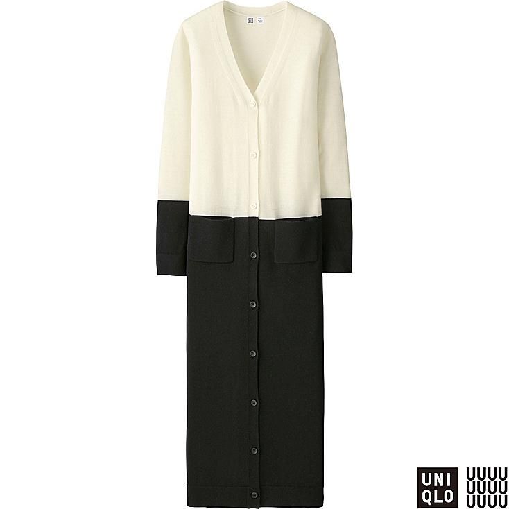 Women's U Extra Fine Merino V-Neck Long Cardigan - Size XS in Off White by UNIQLO | UNIQLO (US)