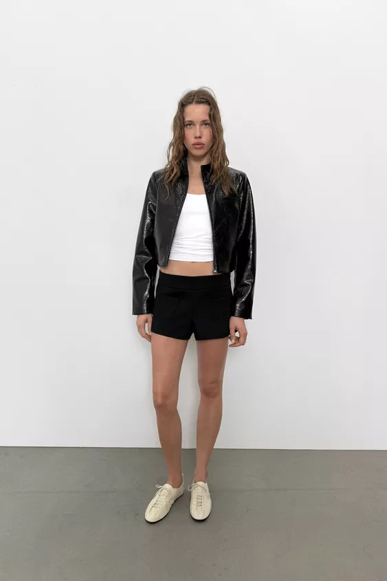 FAUX LEATHER CROPPED JACKET | Zara US