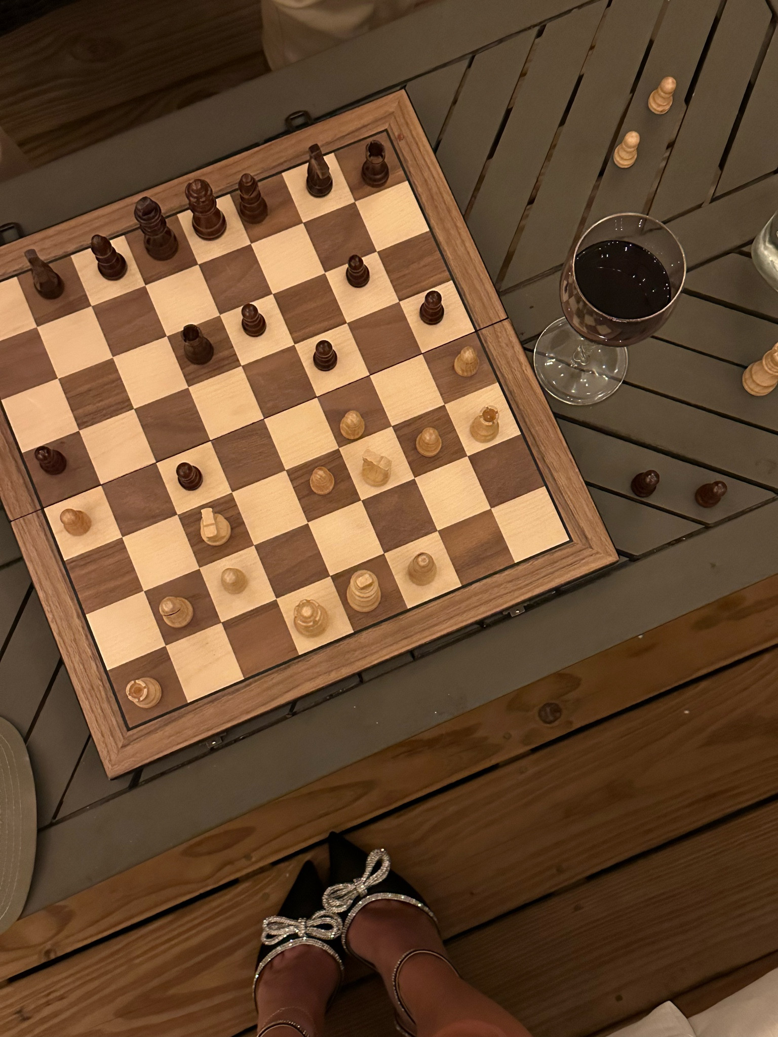 the perfect date night setup - loving our wooden chess board from amazon! the pieces magnetically stick to the board and are stored inside the board. 

#LTKParties #LTKHome #LTKHoliday