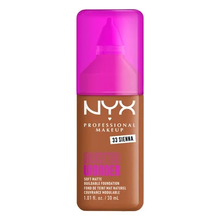 NYX Professional Makeup Make Me Wonder Make 'EM Wonder, 24H Soft Matte Foundation, SIENNA, 0.84 fl oz | Walmart (US)