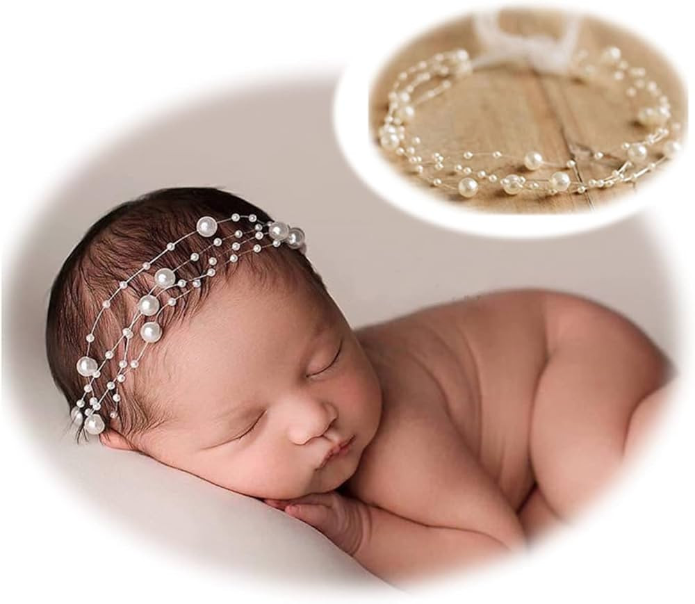 Honra Newborn Photography Props Pearl Headband Baby Photoshoots Posing Photo Tieback Hair Accesso... | Amazon (US)