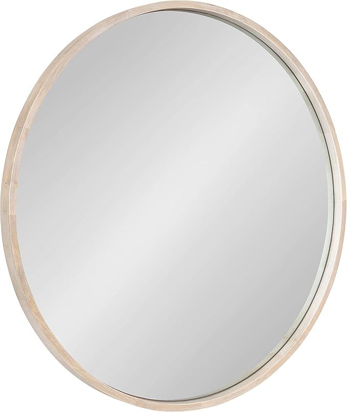 Kate and Laurel Valenti Farmhouse Round Wall Mirror, 28 inch Diameter, White, Decorative Circle M... | Amazon (US)