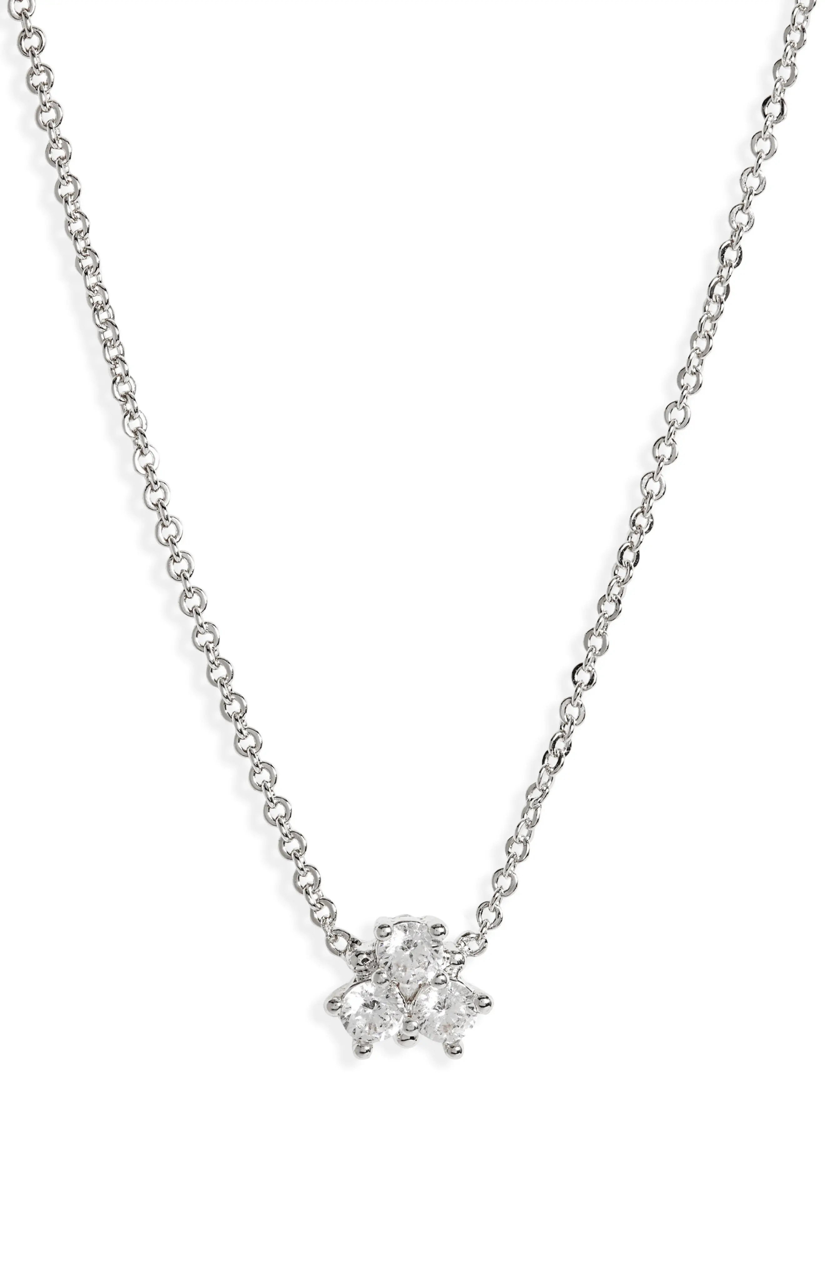 Women's Nordstrom Triple Cubic Zirconia Cluster Necklace | Nordstrom