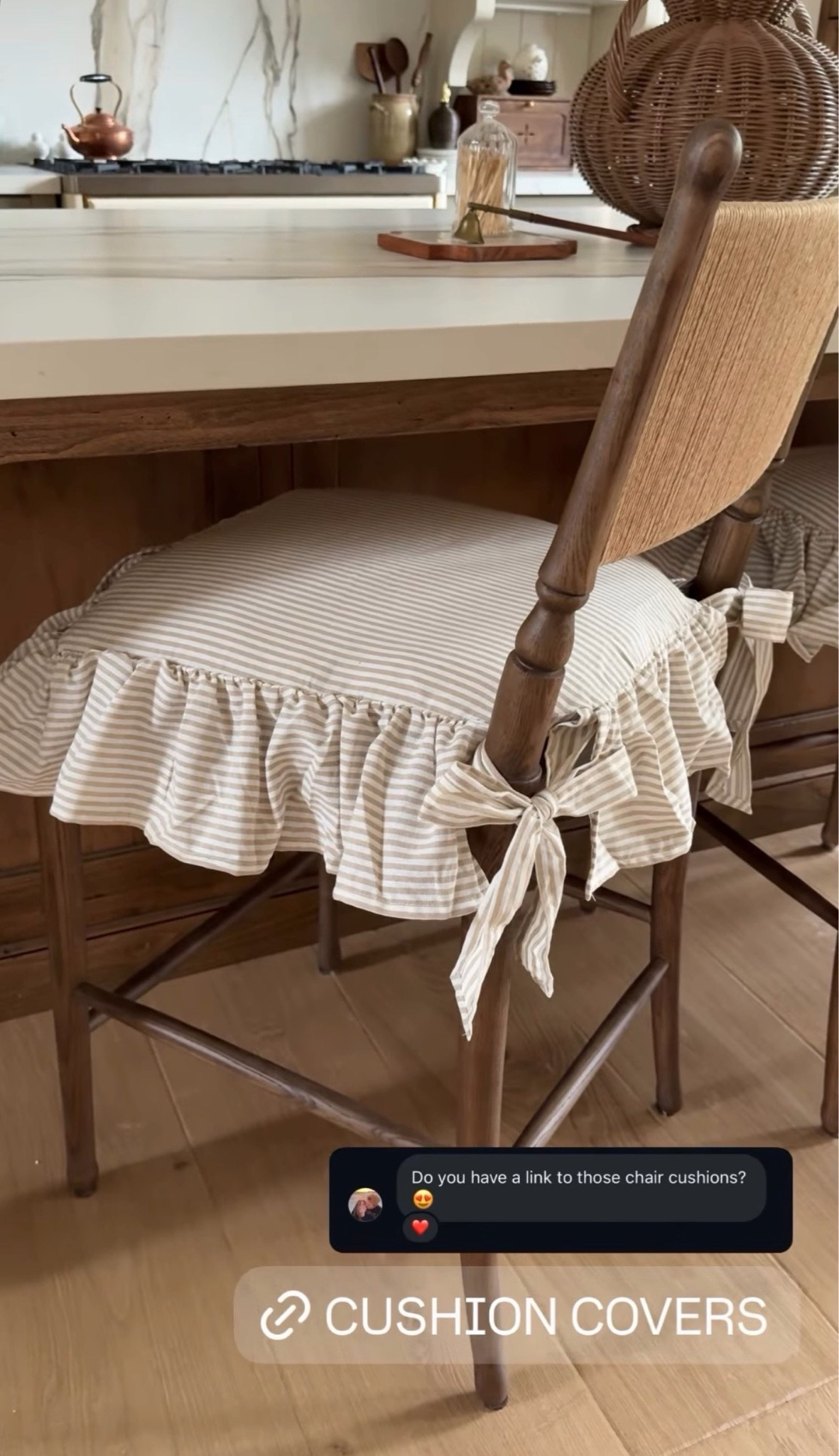 LOVE these cushion covers on our island stools 🫶🏼

#LTKHome #LTKdayinmylife